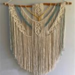 Boho Macramé Wall Hanging, Beige, 80×80cm.
