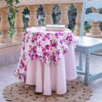 مفرش ترابيزة فلور، بينك باهت