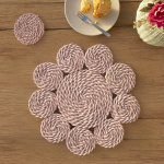 Halfa Flower Shape Placemat, Pale Pink