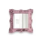 Pretty Shabby Wall Mirror Square Chic, Pale Pink