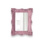 Pretty Shabby Wall Mirror Rectangular Chic, Pale Pink