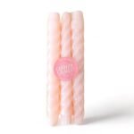 شمع عشاء ملفوف (تويستر) (طقم ٣)، بينك باهت