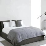Grey Bliss Velvet Bed (165×95×244cm)