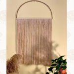 Semi Circle Macramé Wall Hanging, Beige, 120×100cm