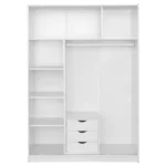 White MDF Wardrobe, 180x160x52cm