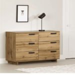 Dresser and Chest of Drawers, Brown, 130x40x80cm