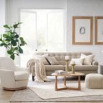 Beech Wood & Linen Blend Sofa, 160x70cm