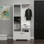 White MDF Wardrobe, 184x90x45cm