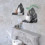 Black Dewy Wall Shelf 20x13x30.5cm