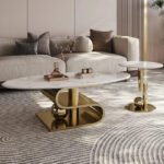 Gold Coffee Table Set (120x65x45cm)