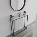 كونسول معدن أسود، ٨٠×٧٦.٥ سم