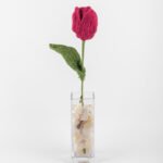 Cuboid Tulip Vase, Burgandy-6×6×33cm.