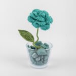 Flower Shot Vase, Jade Green- 7×7×17cm.