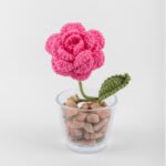 Flower Shot Vase, Pink- 7×7×17cm.