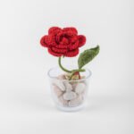 Flower Shot Vase, Red-7×7×17cm.