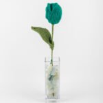 Cuboid Tulip Vase, Jade Green-6×6×33cm.