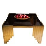 Smoked Glass Coffee Table, Gold, 80x45cm