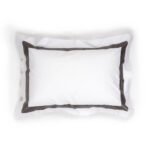 White Silk Pillowcase 500TC with Black wide colored bordered Size Standard 50x70cm