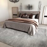 Tall Headboard Bed, Coffee brown, 210x120x130cm.