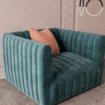 Velvet Armchair, Green, 75x75x80cm.