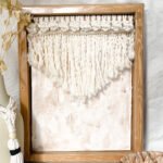 معلقة حائط مكرمية بوهو، أبيض، ١٠٠×١٠٠ سم