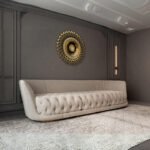 Modern Sofa, Beige, 280x95x80cm.
