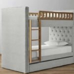 Oak Bunk Bed, Silver, 210x120x180cm.
