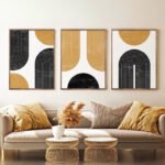 Geometry Harmony wall décor set, White, 70x150x3cm.