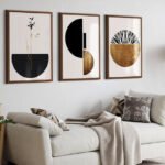 Abstract Flow wall décor set, White, 70x150x0.8cm.