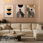 طقم ديكور حائط طبيعة ذهبية، أبيض، ٧٠×١٥٠×٣ سم