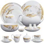 طقم عشاء - مجموعة زهور فينوس - إصدار جولدن جاردن - ١١٨ قطعة