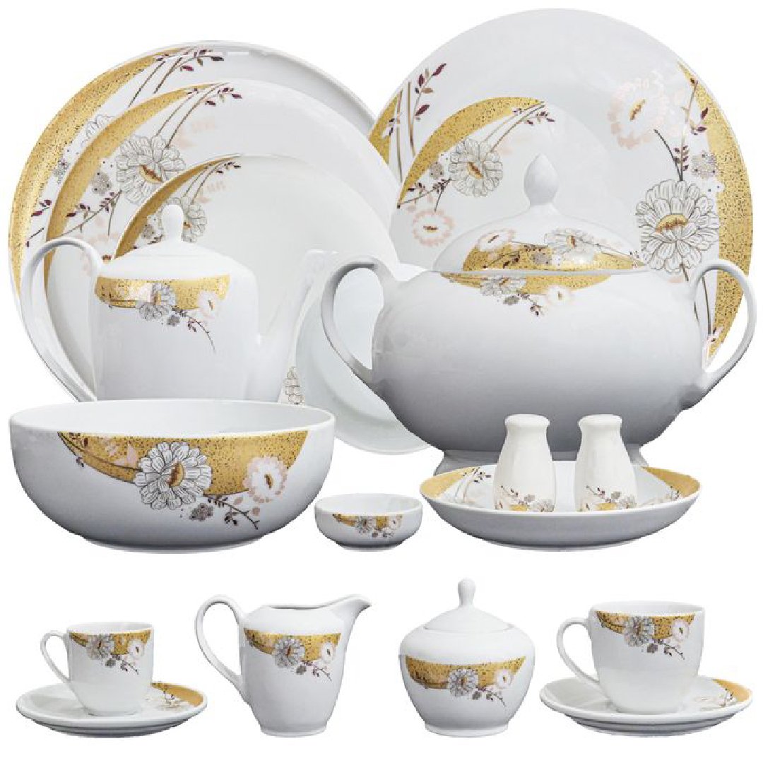 01-35 طقم عشاء - مجموعة زهور فينوس - إصدار جولدن جاردن - ١١٨ قطعة - الصورة 1