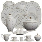 طقم عشاء - مجموعة ووتر ويل آيفوري - إصدار كلاسيك جولد - ٧٢ قطعة