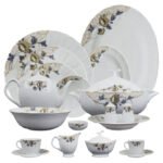 طقم عشاء - مجموعة زهور ياسمين - إصدار ويلسون - ٨٠ قطعة