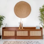 Walnut TV unit, Brown, 200x40x60cm.