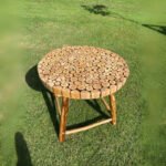 Nutural wood table, Brown, 60x60x45cm.