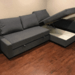 Storage Corner Sofa, Grey, 200x300x75cm.