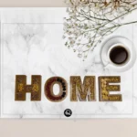 Small Customized Letter serving plate, Brown, 20x15x3cm.