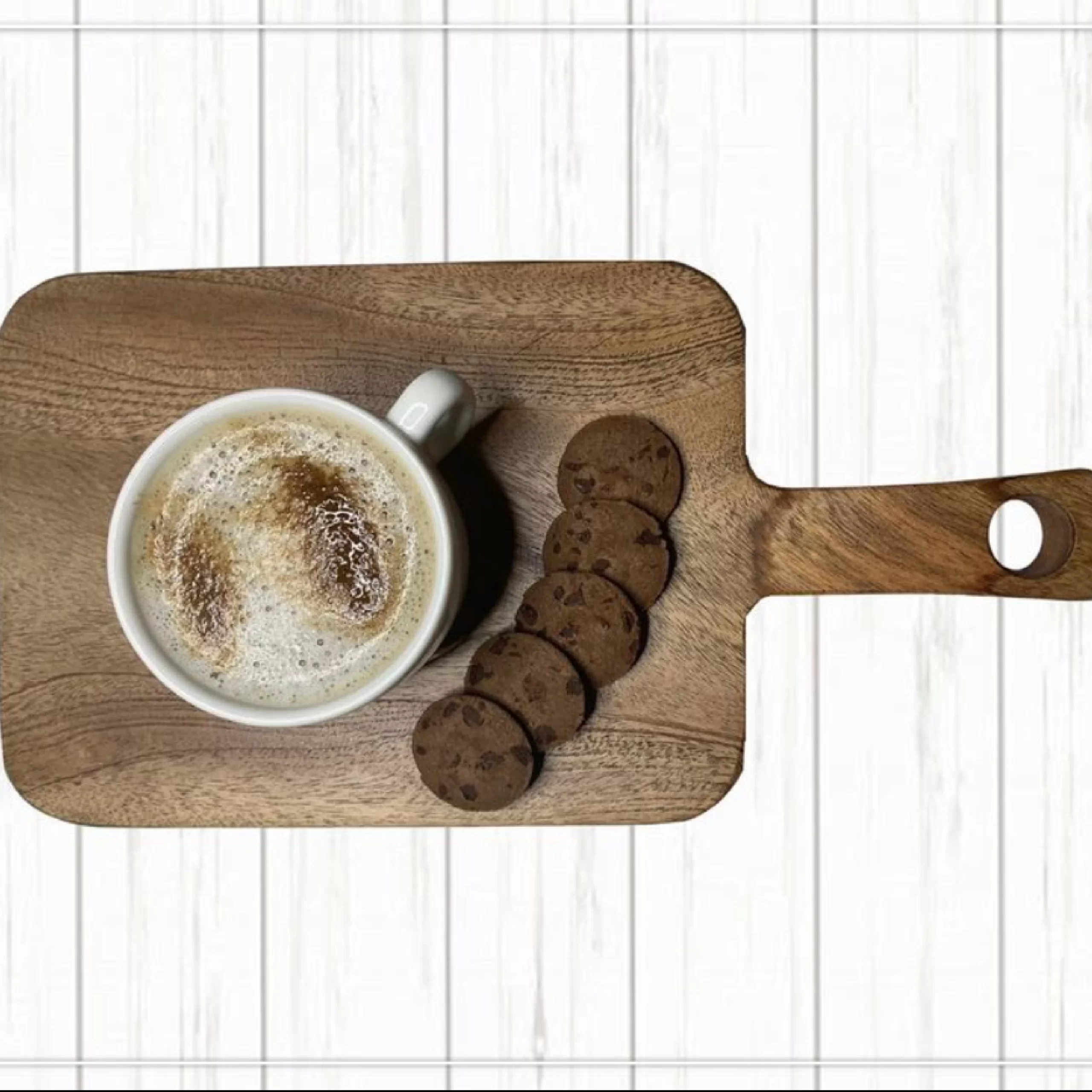 rm 1-01 Rectangular Coffee/tea board with cup placement, Brown, 35x18x3cm. - Image 1