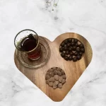 Heart Board, Brown, 25x20x3cm.