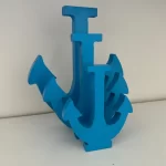 Medium-Sized Anchor Décor, Blue, 16x2x13cm.