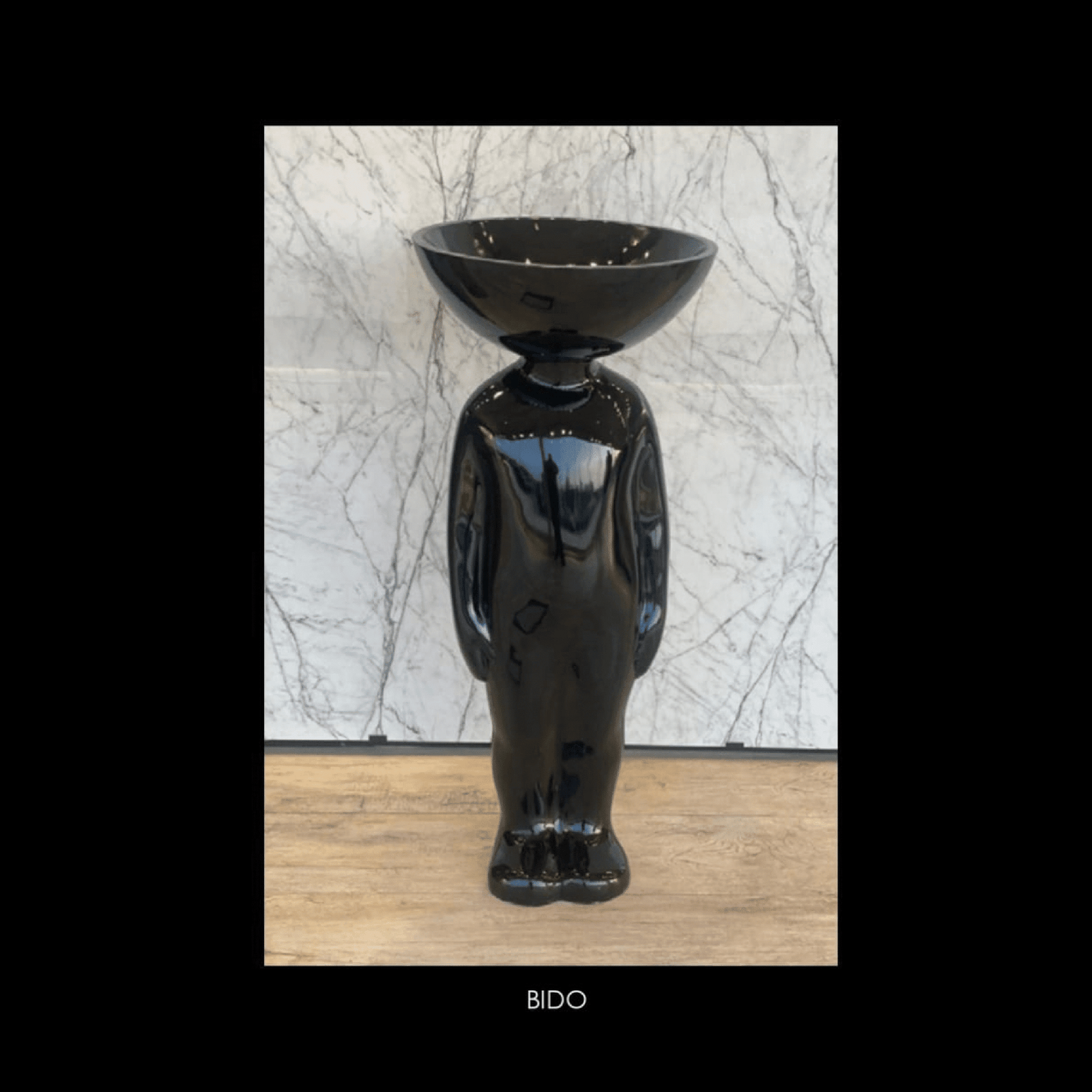 s-02 حوض غسيل بيدو، أسود، ٤٠×٩٠ سم - الصورة 1