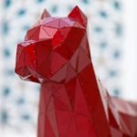 Pitbull Dog Statues, Red, 128x48.3x120cm. - Image 3