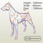 Pitbull Dog Statues, Black, 128x48.3x120cm. - Image 3