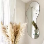 مرايا حائط مموجة، فضي، ١٤٠×٦٠ سم