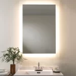 Rectangular Mirror, Silver, 70x50cm.
