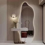 Asymmetrical Mirror, Silver, 170x70cm.