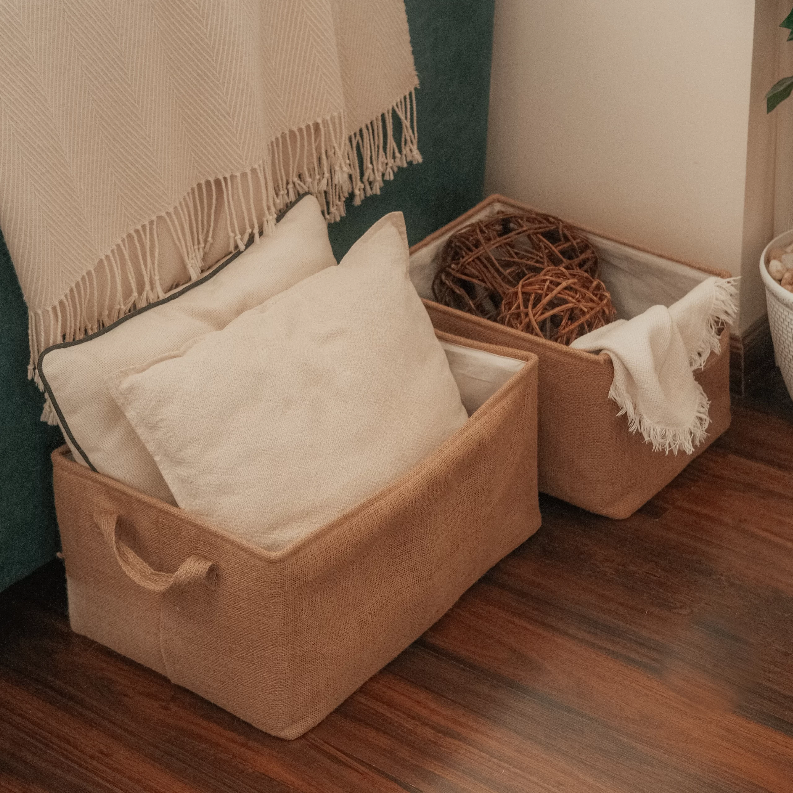 Untitled-1-07 Jute Storage Basket, Brown, 50x35x25cm. - Image 1