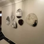 ⁦طقم مرايا حائط، ٦ قطع، فضي⁩ - الصورة ⁦4⁩