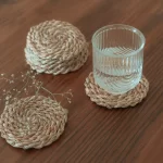 Halfa Coaster Set, Beige, 11x11cm.